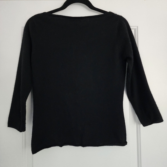 Neiman Marcus Cashmere Beaded Boatneck 3/4 Sleeve Sweater S - Picture 6 of 6